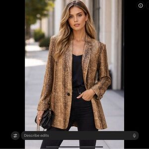 Azara Paris Snakeskin Print Jacket Size S | Edgy Rock Chic Statement